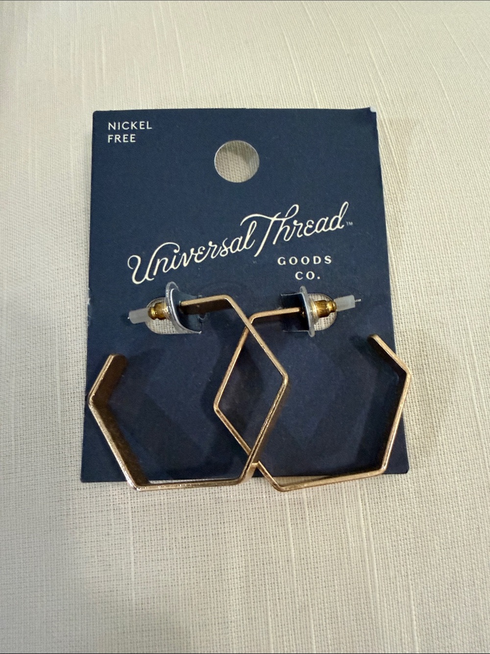Universal Thread Gold Hexagon Outline Hoop Earrings